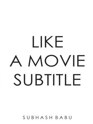 cover image of Like a Movie Subtitle